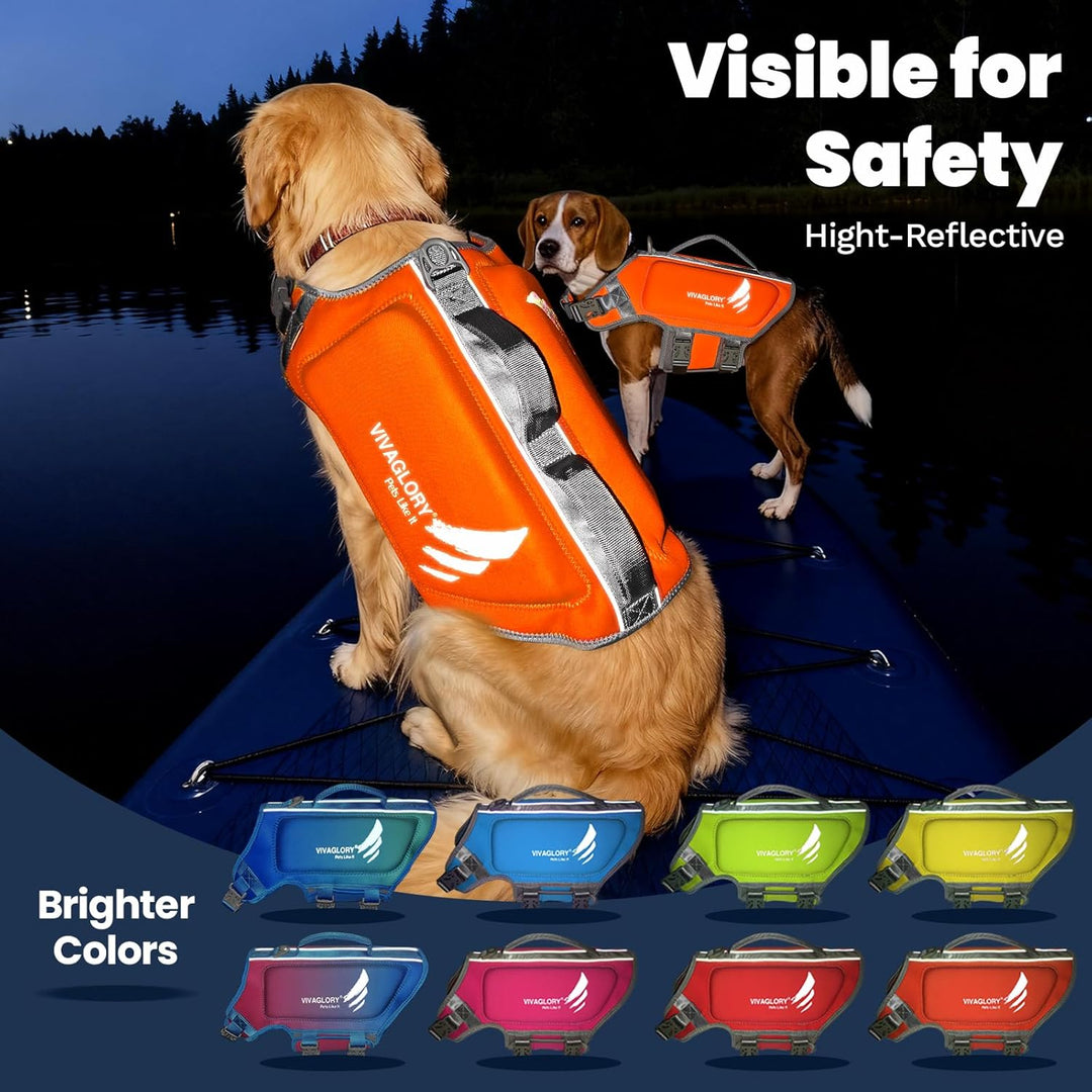 VIVAGLORY High Buoyancy Schwimmweste Hund, Rettungsweste, Hundeschwimmweste für Bootfahren, Schwimmh
