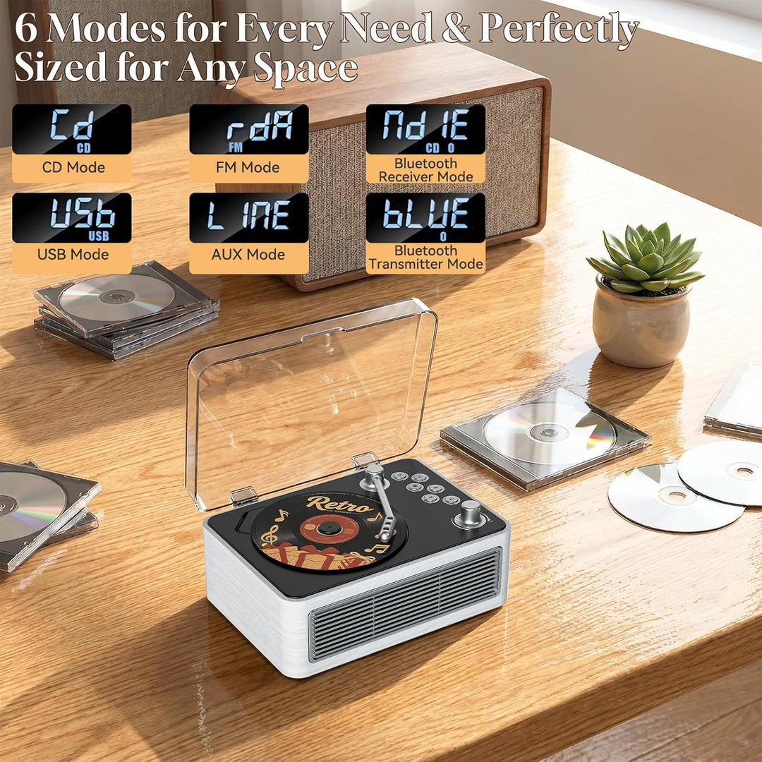 Gueray Tragbarer CD Player Bluetooth CD-Player mit Lautsprecher & Radio & Fernbedienung Unterstützt
