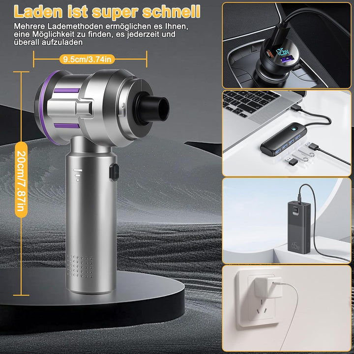 GuKKK 4-in-1 Akku-Handstaubsauger, 16000 Pa Mini-Staubsauger, kabellos, tragbar, mit 2 Filtern, bürs