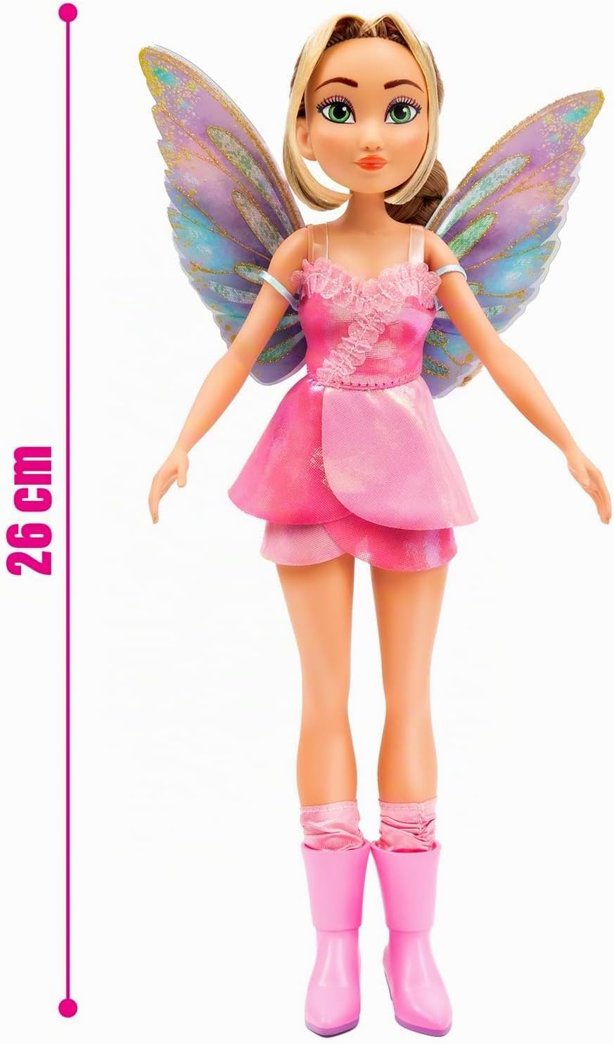 Winx Club Fairy Doll – Flora with Glitter Wings &amp; Articulated Joints – Magical Fairy Transformation