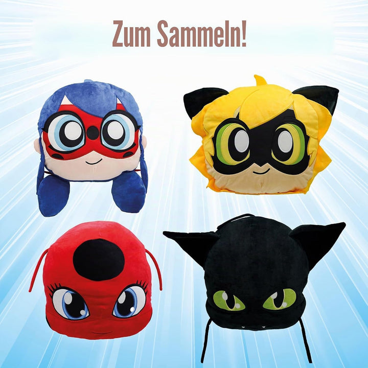 Miraculous Ladybug - Huggie Hideaway Tikki, 16.5-inch Red Plush Pillow, Super Cute Soft Stuffed Toy