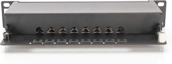 DIGITUS Cat-6 Patchpanel - 8 Ports - RJ45-Buchsen - 10-Zoll Rack-Mount 1HE - LSA Verteilerfeld - Ges