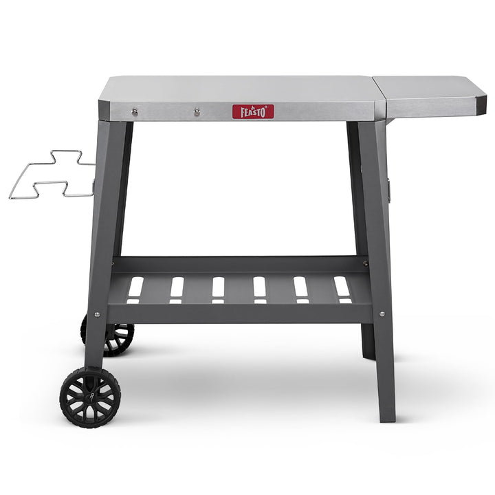 Feasto Grilltischwagen für den Aussenbereich, Pizzaofentisch mit Rollen, Edelstahl-Arbeitsplattenwag