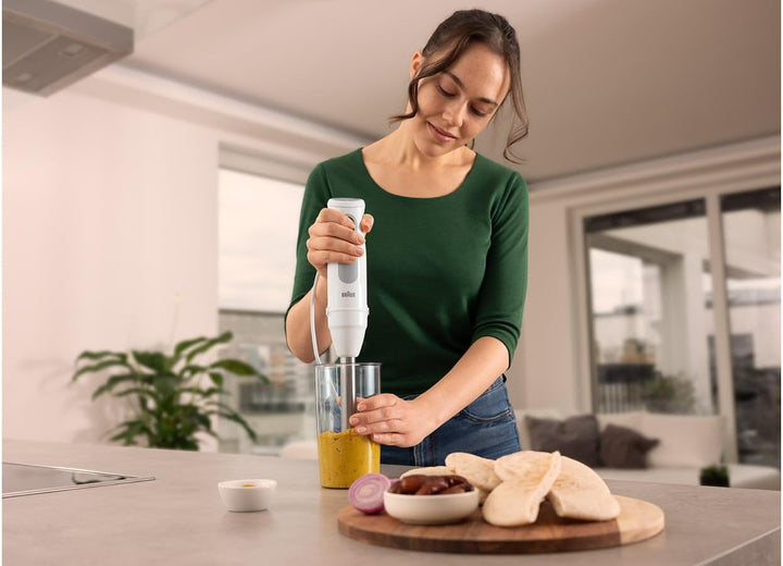 Braun Stabmixer MultiQuick 5 MQ 50236 M, 1000W, 21 Geschwindigkeitsstufen+Turbo, Edelstahl Pürierfus