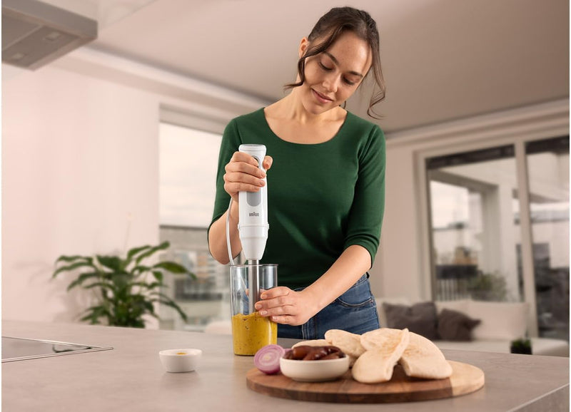 Braun Stabmixer MultiQuick 5 MQ 50236 M, 1000W, 21 Geschwindigkeitsstufen+Turbo, Edelstahl Pürierfus