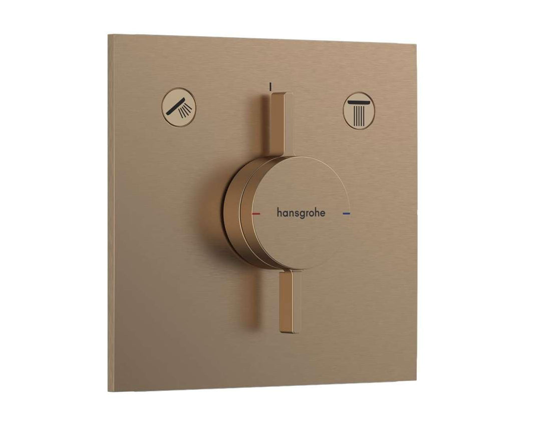 hansgrohe DuoTurn E - Duscharmatur Unterputz für 2 Verbraucher, Mischbatterie Dusche eckig, Einhebel