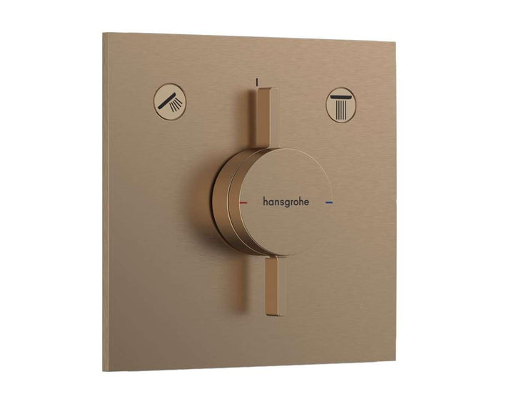 hansgrohe DuoTurn E - Duscharmatur Unterputz für 2 Verbraucher, Mischbatterie Dusche eckig, Einhebel