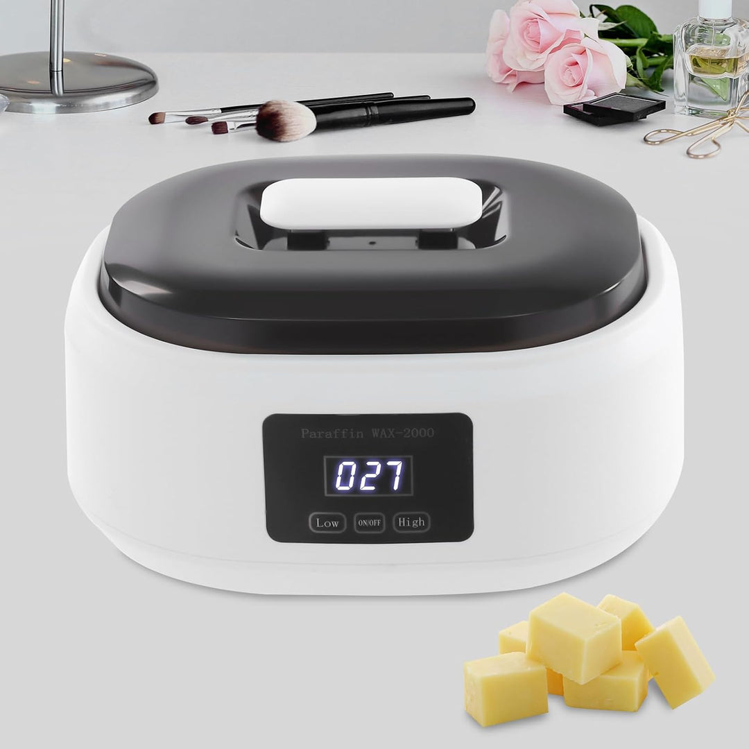 GGbaony Elektrischer Wachsschmelzer 3,4L Mit LED-Display, 200W Leistung | Wachstopf 30-80°C Temperat