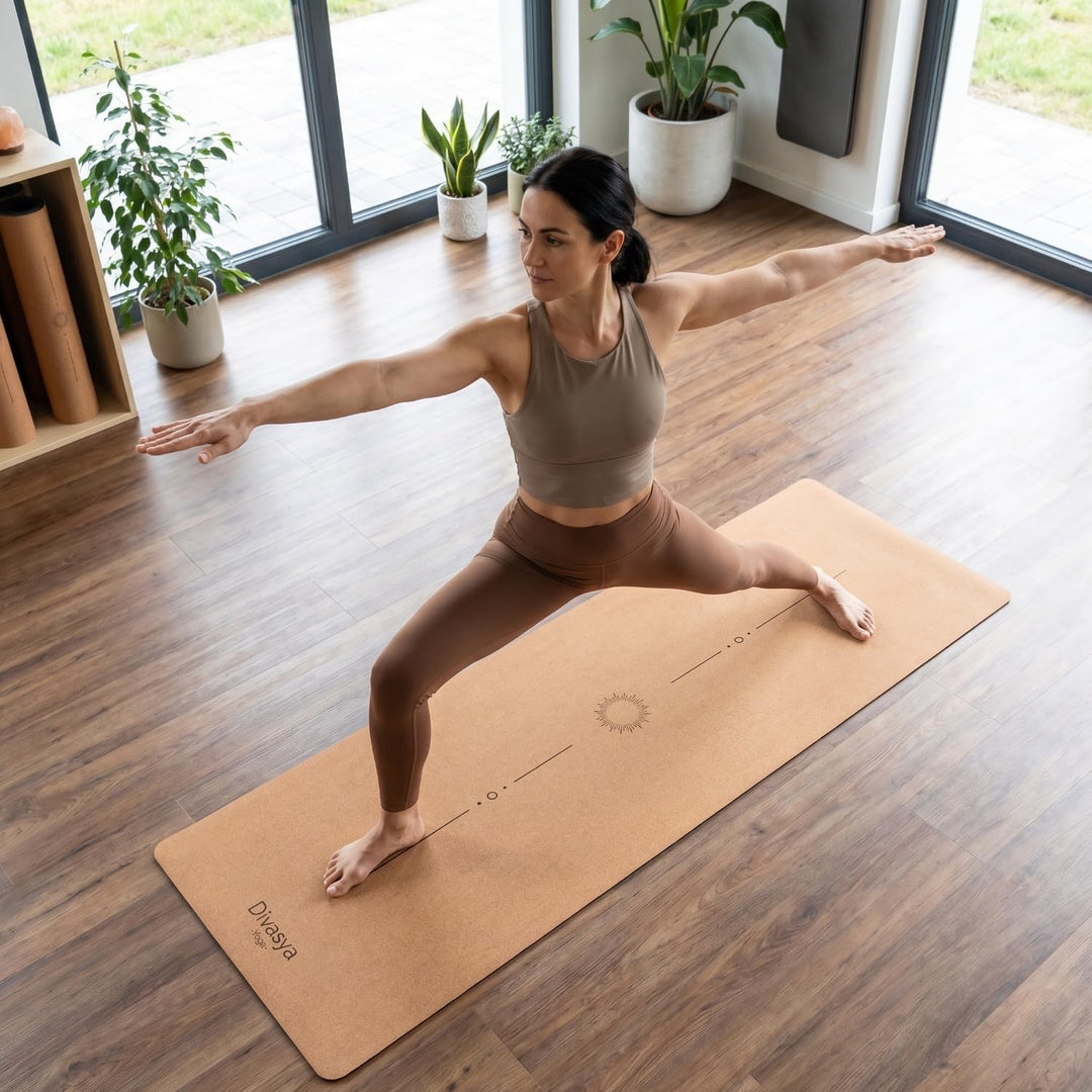 Premium Yogamatte Kork | Naturkautschuk &amp; Kork | inkl. Tragegurt | Yoga Matte Kork: natürlich rutsch