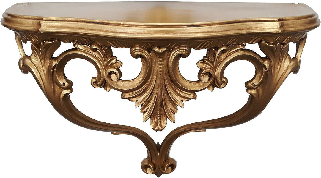 Artissimo GoldWandspiegel + Konsole in Oval Wandkonsole Barock 99x55 Flur Eingangsmöbel Möbel Konsol