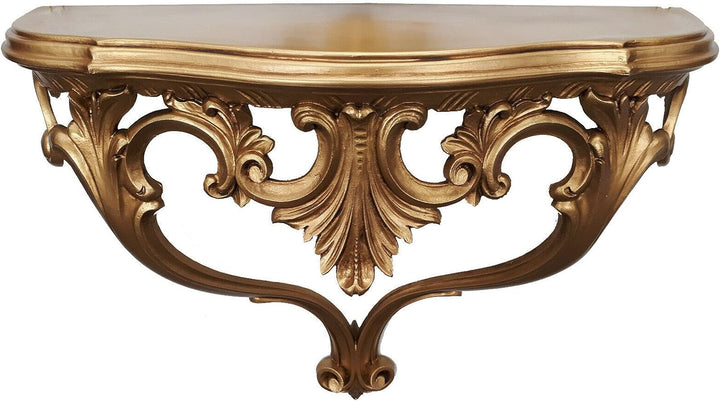 Artissimo GoldWandspiegel + Konsole in Oval Wandkonsole Barock 99x55 Flur Eingangsmöbel Möbel Konsol