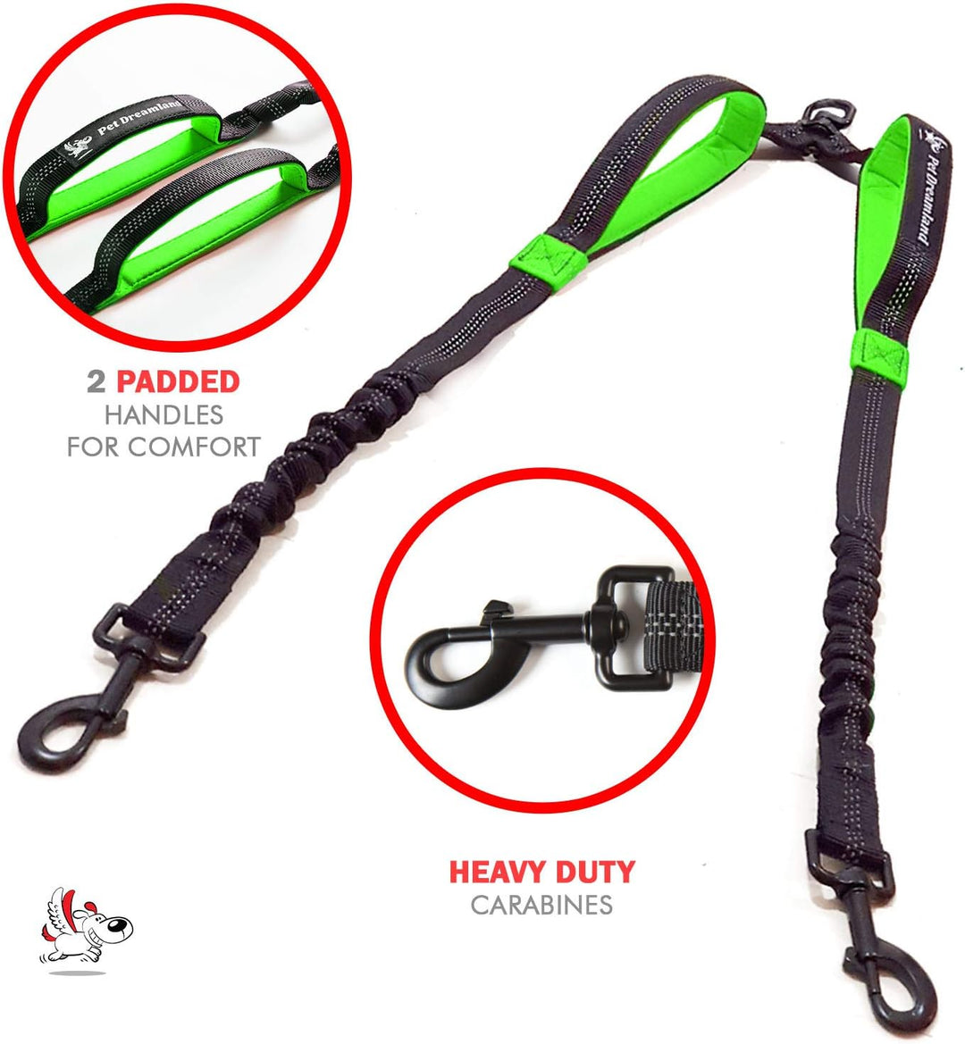 Pet Dreamland Dog Coupler 360 Leash Splitter for Small, Medium Dogs, No Tangle, Shock Absorbing Refl