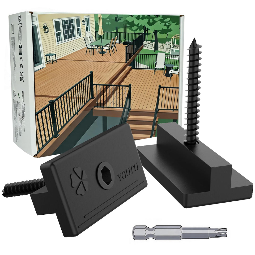 YOUTU® 100 Stück WPC Clips, Versteckte Befestigung mit T-Clip mit Schrauben, versteckte Befestigung