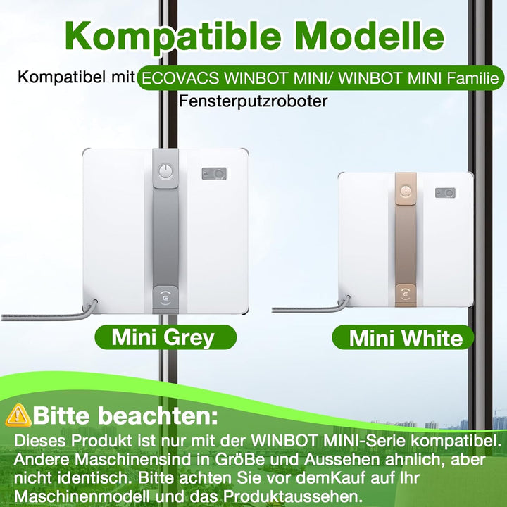 16 Stück Reinigungstuch für Ecovacs WINBOT MINI Familie Fensterputzroboter, Reinigungspad Ersatzteil