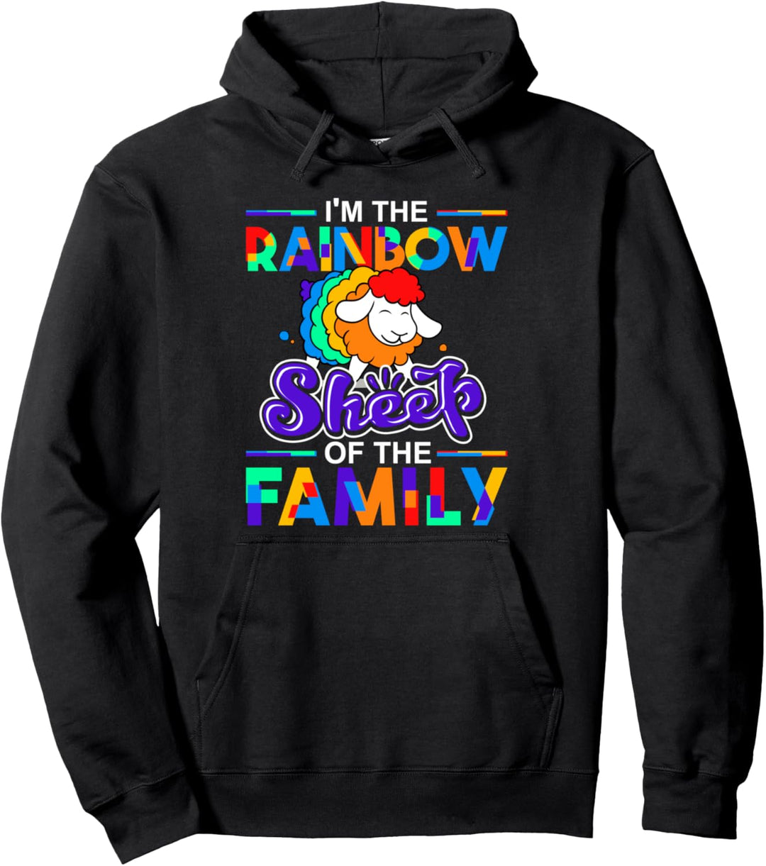 Ich bin das schwule Regenbogenschaf der Familie Gay Pride Pullover Hoodie