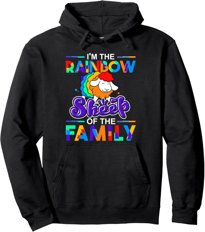 Ich bin das schwule Regenbogenschaf der Familie Gay Pride Pullover Hoodie