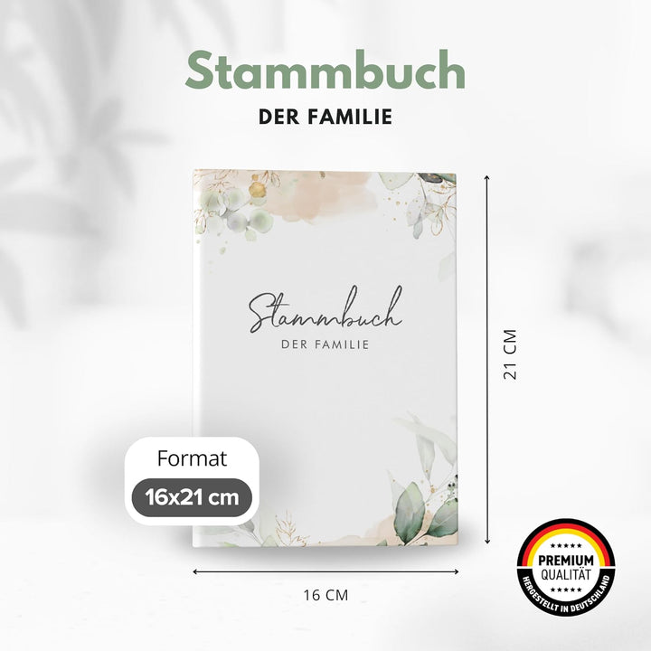 DeinWeddingshop Stammbuch der Familie - modernes Familienstammbuch - Hochzeit Standesamt - Hardcover
