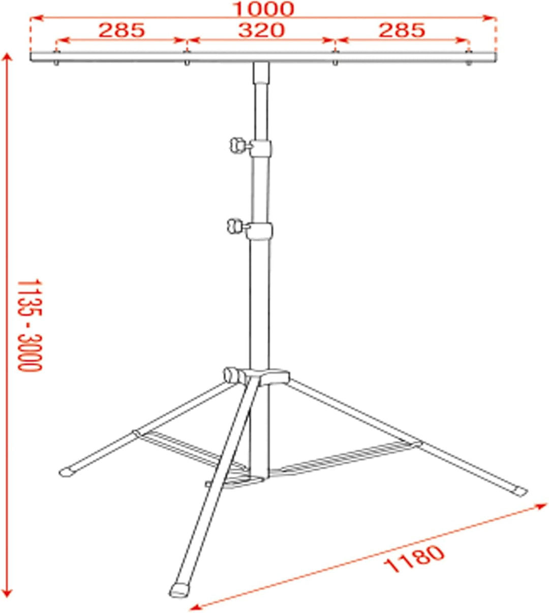 Showtec Metal Lichtstativ Mammoth Serie bis 30kg