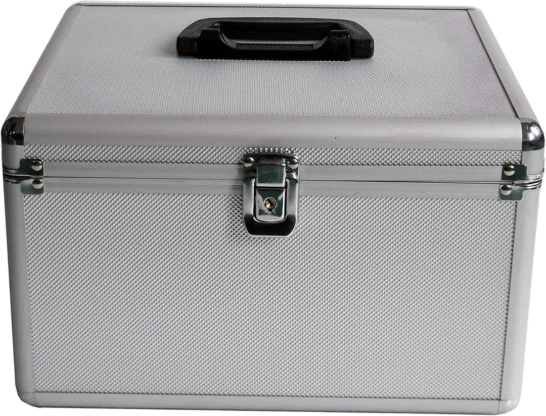 MediaRange Archivierungskoffer für 300 Discs, Aluminium-Optik, mit Einhängetaschen, silber Single, S