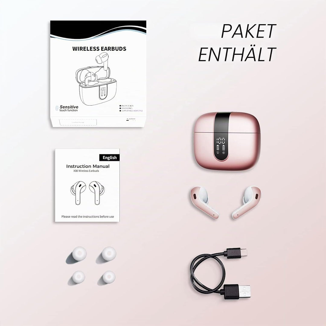 taopod Kopfhörer Kabellose, Ear Kopfhörer Bluetooth Mit Mikrofon, 40h Spielzeit Ipx7 Wasserdicht USB