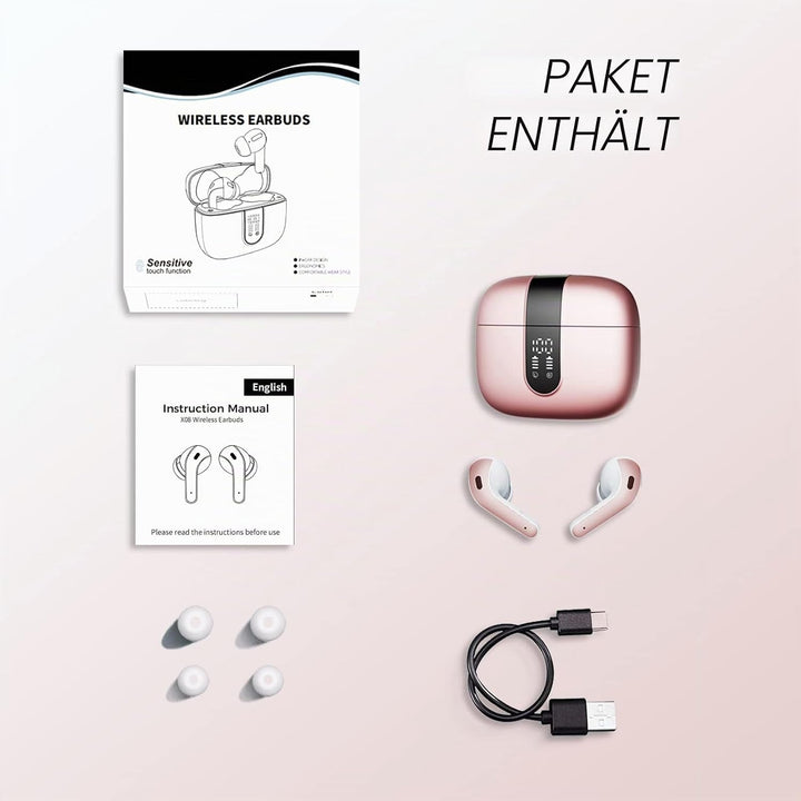 taopod Kopfhörer Kabellose, Ear Kopfhörer Bluetooth Mit Mikrofon, 40h Spielzeit Ipx7 Wasserdicht USB