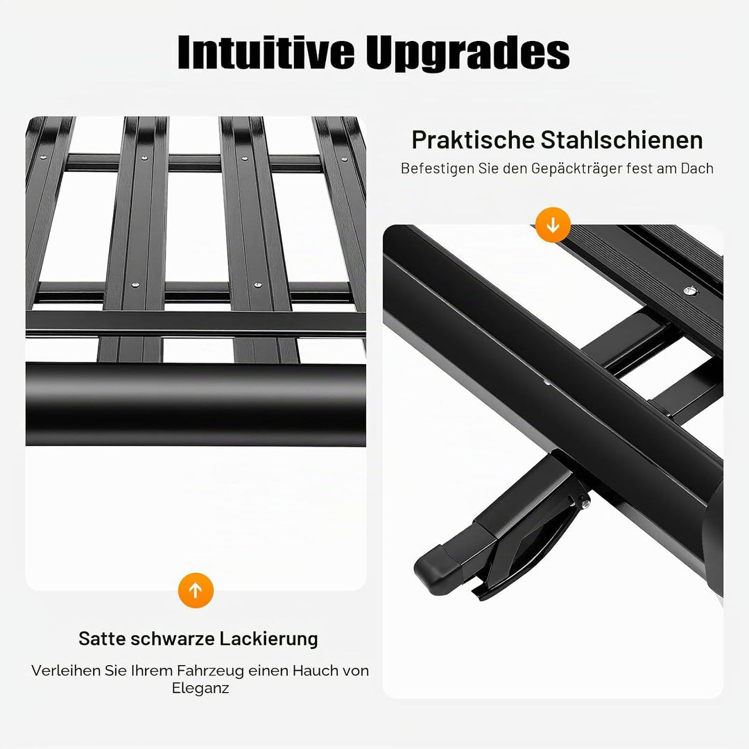 Dachkorb Auto Dachgepäckträger aus Aluminium Gross Dach Dachträger Schwarz Universal Gepäckträger Ge