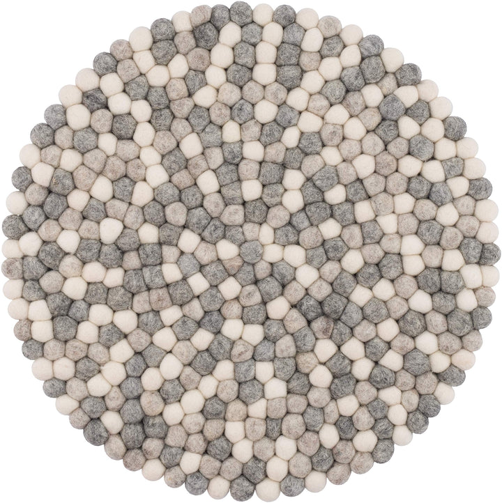 myfelt Hella Sitzauflage, Filzkugel, Wolle, rund 36 cm Naturfarben, Naturfarben