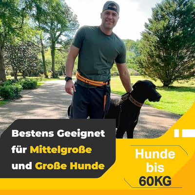 Joggingleine Hunde mit Bauchgurt für Hundeleine für Grosse Hunde/Mittelgrosse Hunde bis 60 kg - Lauf