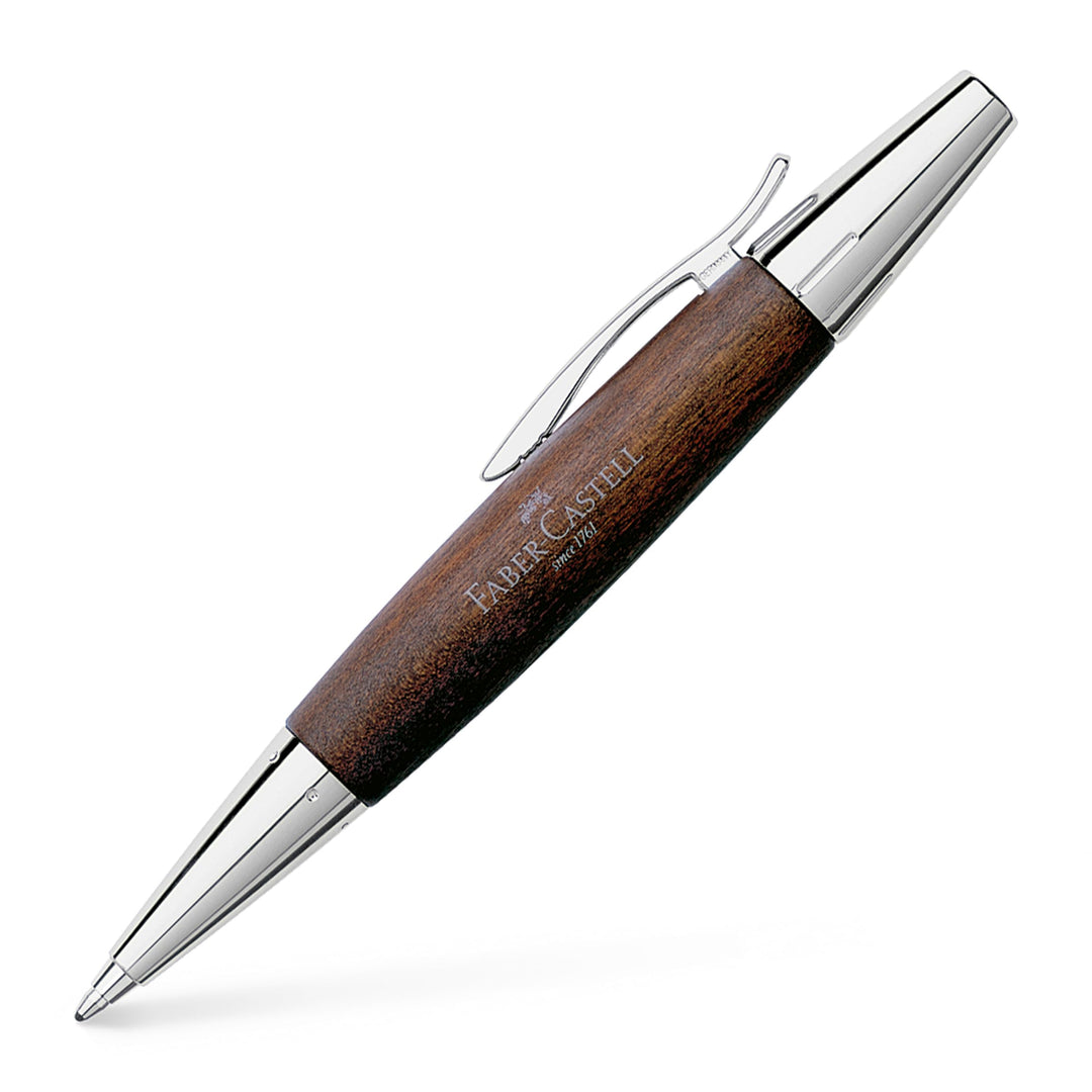 Faber-Castell 148381 - Drehkugelschreiber e-motion Birnbaum, dunkelbraun, Kugelschreiber Mine B, Sch