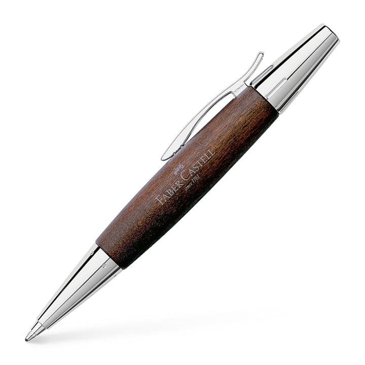 Faber-Castell 148381 - Drehkugelschreiber e-motion Birnbaum, dunkelbraun, Kugelschreiber Mine B, Sch