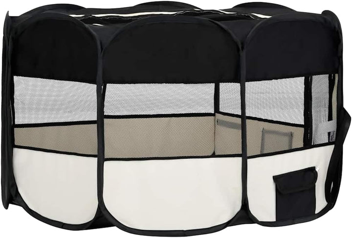 vidaXL Welpenlaufstall Faltbar 145x145x61cm Welpenauslauf Tierlaufstall Hunde 145 x 145 x 61 cm Schw