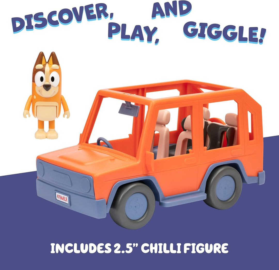 BlueY Heeler-Familienwagen; Ausflug mit Familie Heeler; enthält bewegliche Chilli-Figur; mit offenem