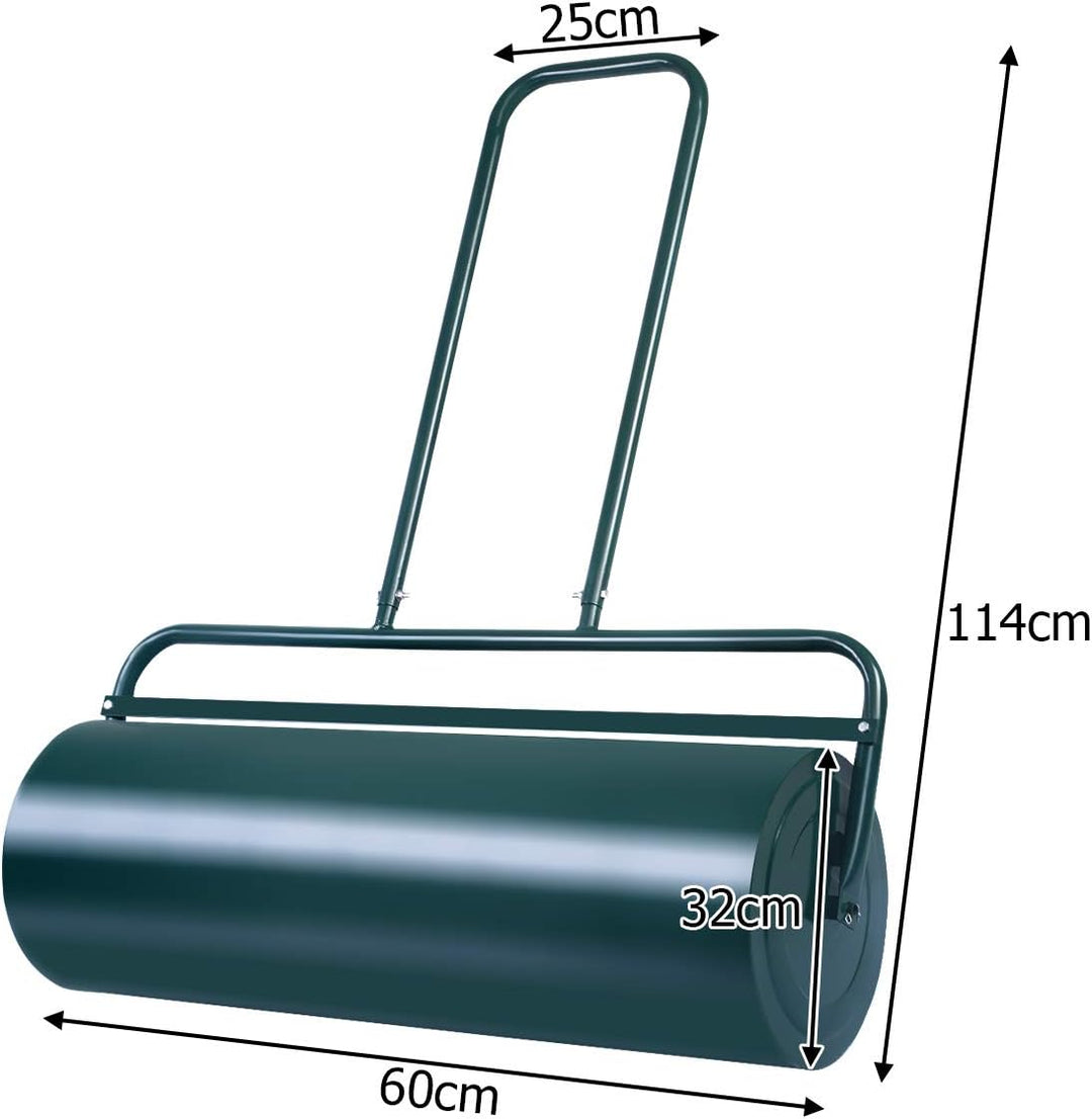 SOARS Rasenwalze befüllbar 48L, Ø32cm Handwalze, Rasenroller mit U-Griff & abnehmbarem Ablassstopfen