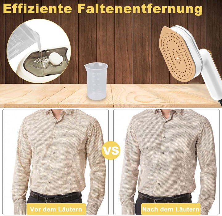 Mini Handbügeleisen, 2 in 1 180°Schwenkbar Faltbares Tragbarer Reisebügeleisen für Bekleidung, Steam