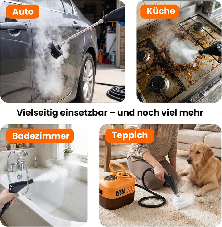 4.5 Bar Dampfreiniger Handgerät, 2500W Handdampfreiniger für das Haus Mehrzweck, 6 Einstellbare Gesc