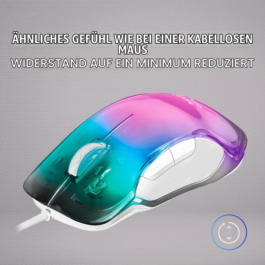 Mars Gaming Gaming MMGLOW, Chroma-Glow RGB Gaming-Maus, Spiegelnde Oberfläche, Ultraleicht, 12800 DP