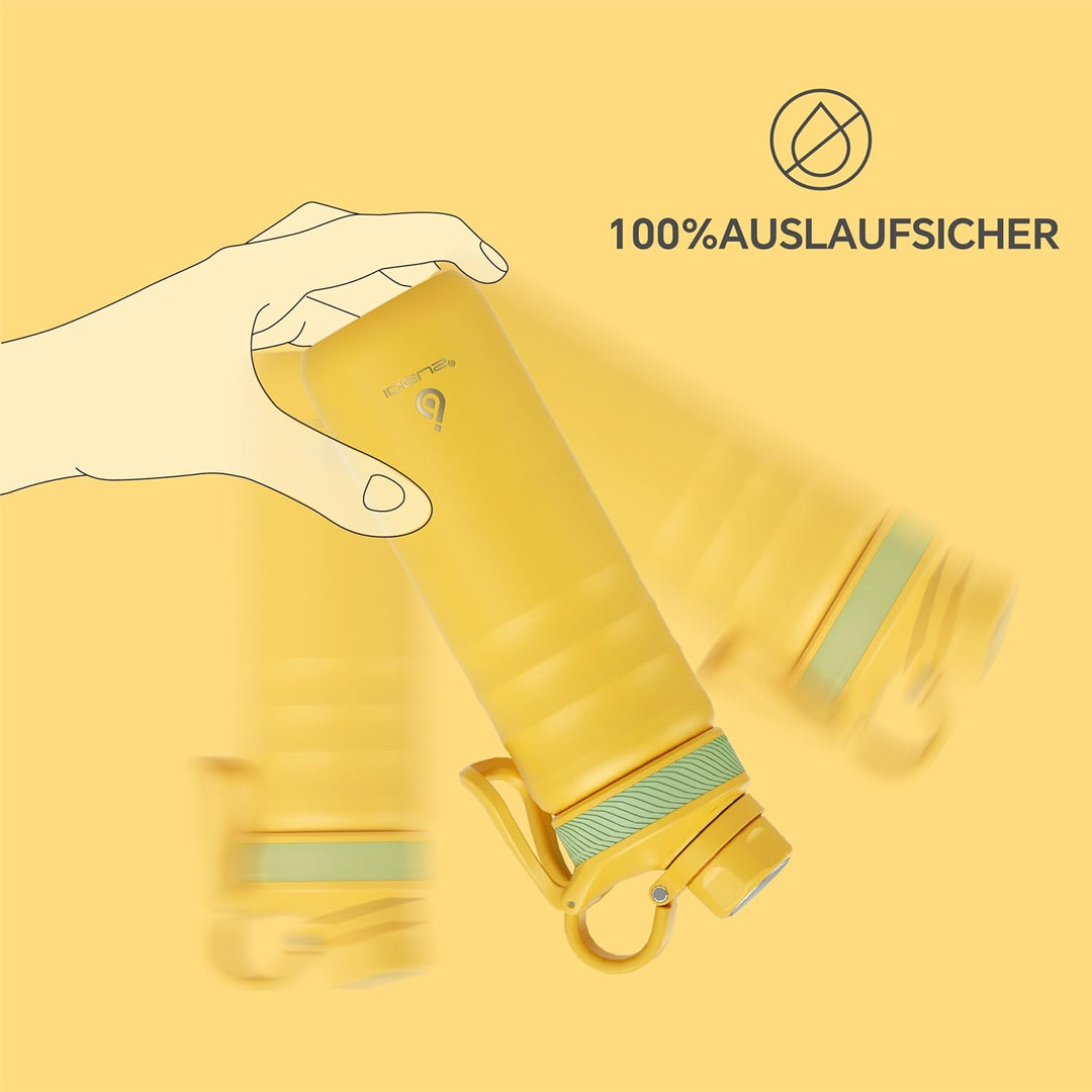IDEUS Vakuumisolierte Wasserflasche, 24oz (710 ml) Edelstahl Doppelwand Flasche Metall Sport Kantine