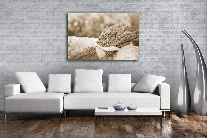 deyoli ein Bündel Lavendel Format: 80x60 Effekt: Sepia als Leinwandbild, Motiv fertig gerahmt auf Ec