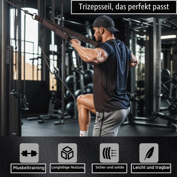 Trizepsseil Kabelzug Fitness, Kabelzug Fitnessgeräte Mit Tragetasche, Trizeps Trainingsgerät Verwend