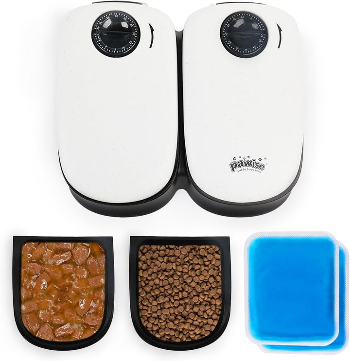 PAWISE Automatic Pet Feeder 300 ml Automatischer Futterspender für 48-Stunden-Planung für 2 Mahlzeit