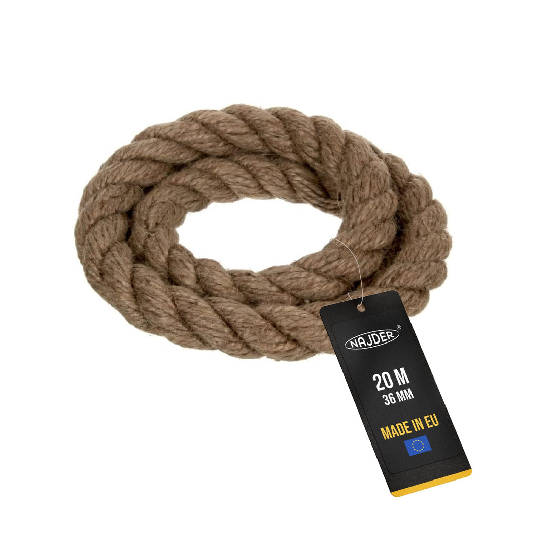 Najder - Juteseil - Naturfasern - gedreht Tauwerk - Hanf Jute Tau Seil - Seil für Barrieren und Gelä