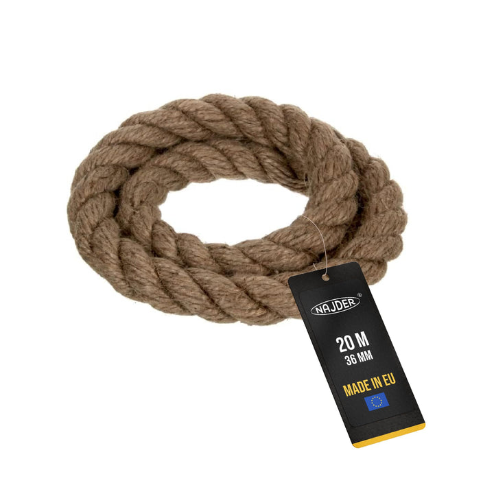 Najder - Juteseil - Naturfasern - gedreht Tauwerk - Hanf Jute Tau Seil - Seil für Barrieren und Gelä