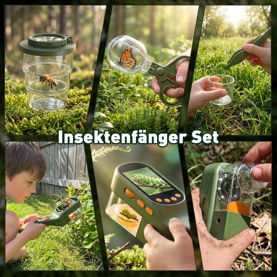 Entdecker Set für Kinder - Insektenfänger Spielzeug mit 500X Bildschirm, Insekten Beobachtungsbox, K