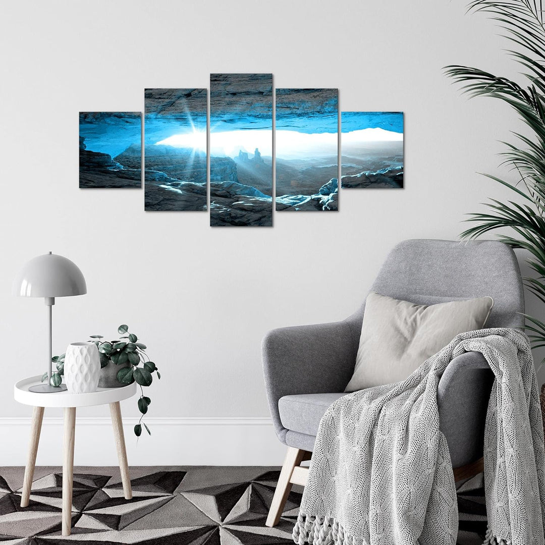 Runa Art Wandbilder Grand Canyon 5 Teilig Bild auf Vlies Leinwand Deko Wohnzimmer Schlafzimmer Panor