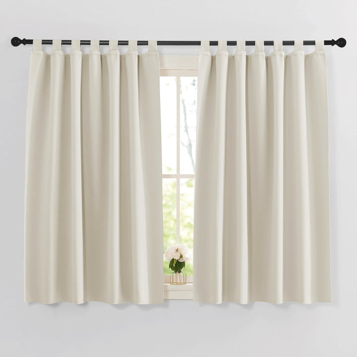 PONY DANCE Kurze Gardinen Küche Modern - Schlaufenschal 2er Set H 145 x B 140 cm Thermovorhang gegen