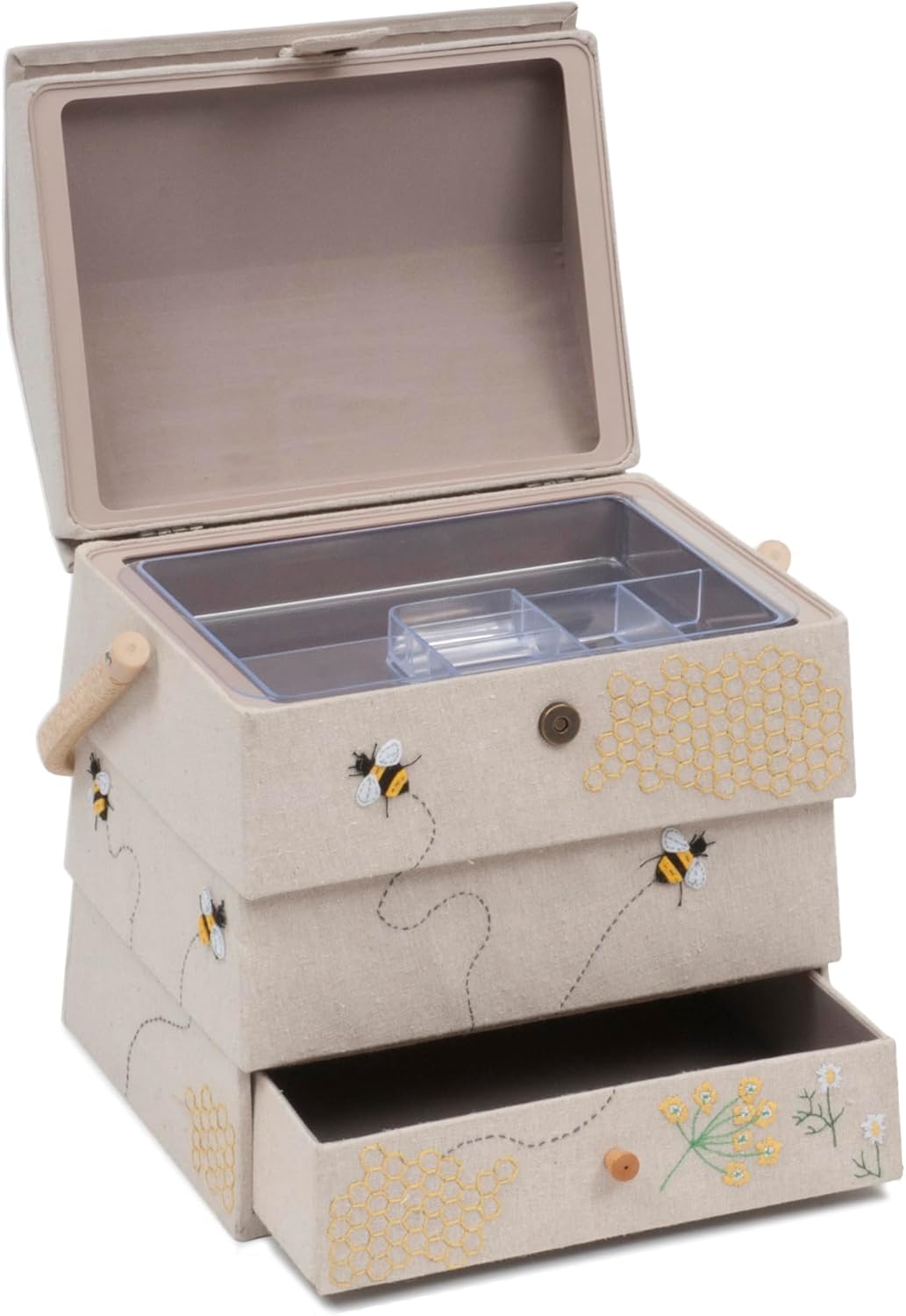 Hobby Gift Neuheit Nähhandwerk Hobby Aufbewahrungsbox, Bienenstock, 24 x 29 x 29.5cm Extra Large, Ex