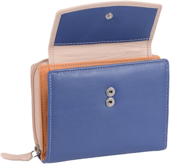 Damenbörse LEMONDO in Echt-Leder, 13x10cm Beige, Beige