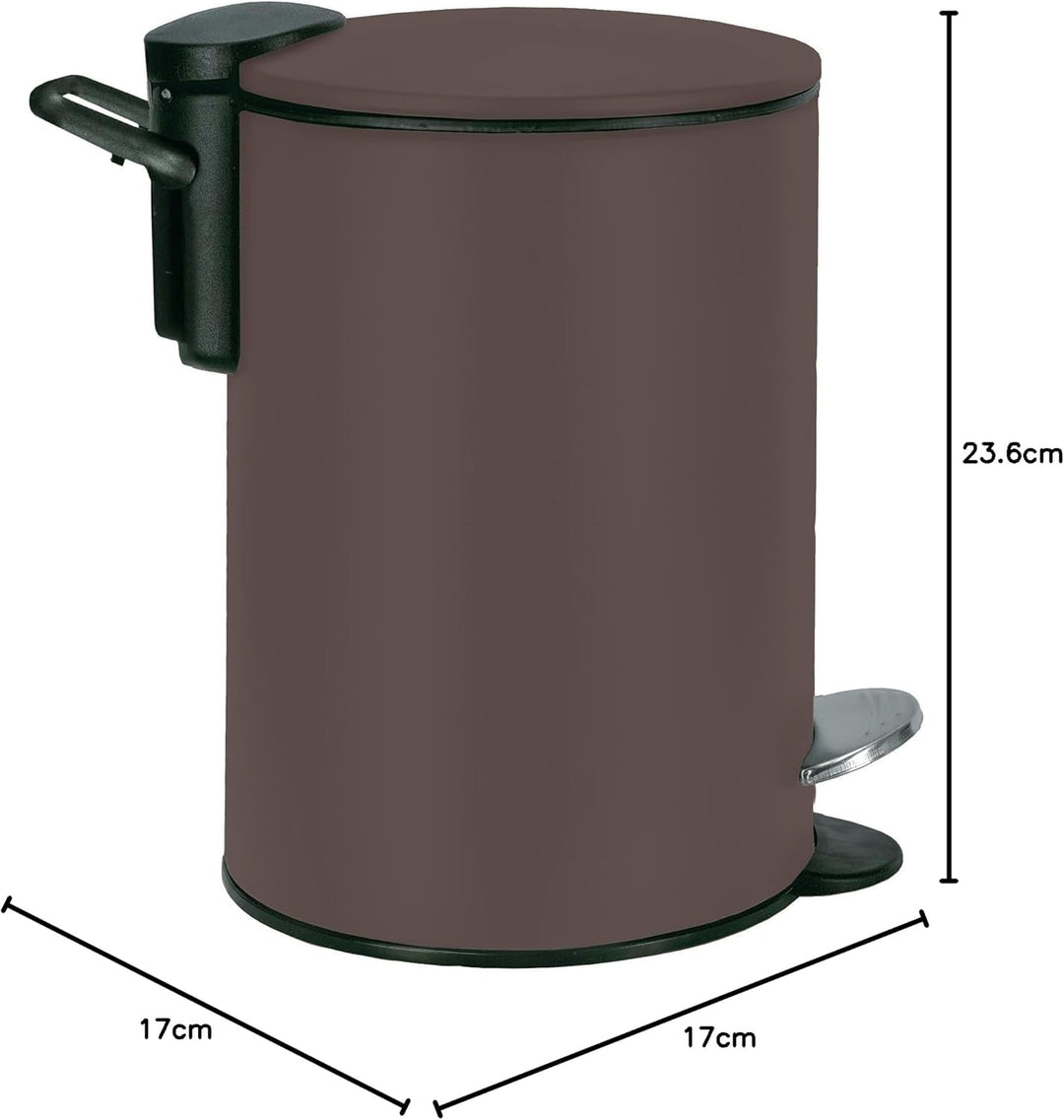 Kosmetikeimer Silence, Farbe: Nussbraun, Material: Metall, Grösse: Eimer 3 Liter Länge 17 cm, Breite