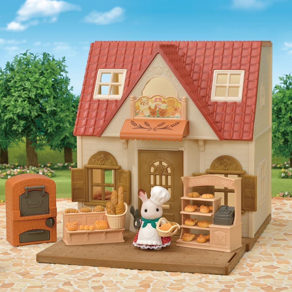 Sylvanian Families 5536 Bäckerei Set für Starter Haus - Puppenhaus Spielset
