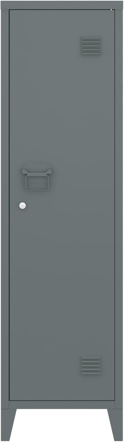 [en.casa] Einzelspind Kurikka Metallspind mit 2 Ablagen 137 x 38 x 38 cm abschliessbar Schliessfachs